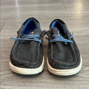 Hey Dude Urban Kids Black and Blue Moccasins